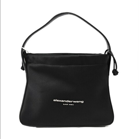 Alexander Wang Ryan 小號黑色絲緞 手提包銀色五金