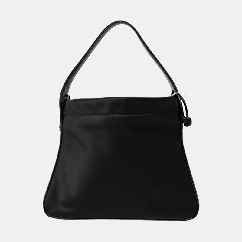 Alexander Wang Ryan 小號黑色絲緞 手提包銀色五金-4