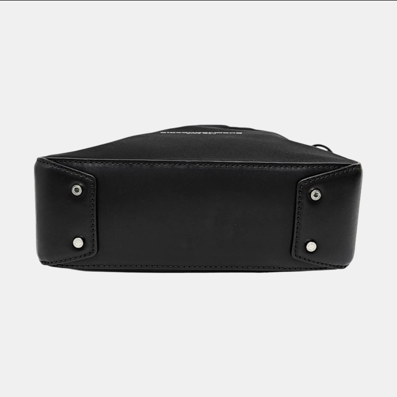 Alexander Wang Ryan 小號黑色絲緞 手提包銀色五金-5