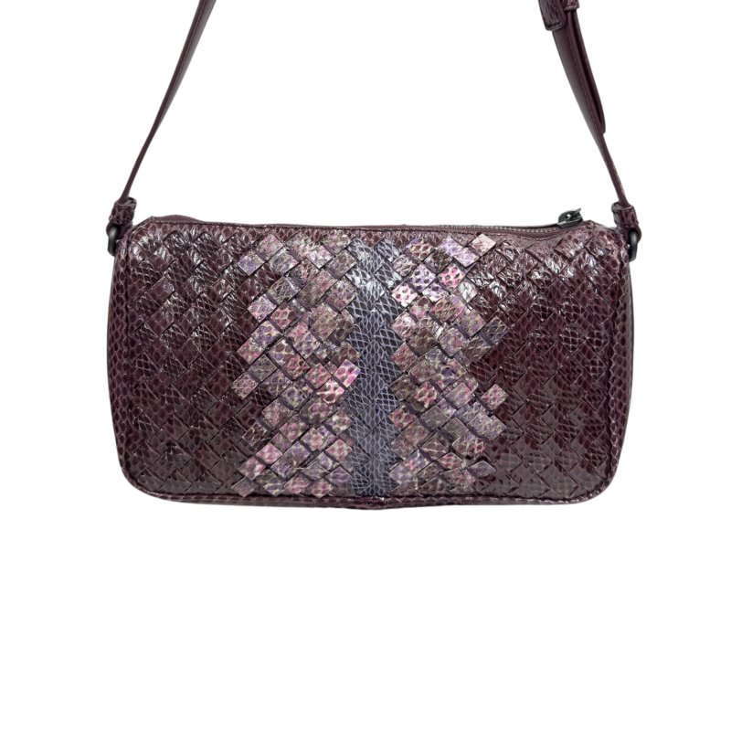 BOTTEGA VENETA 珍稀蛇皮 織皮 肩背包-4