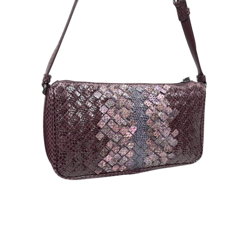 BOTTEGA VENETA 珍稀蛇皮 織皮 肩背包-5