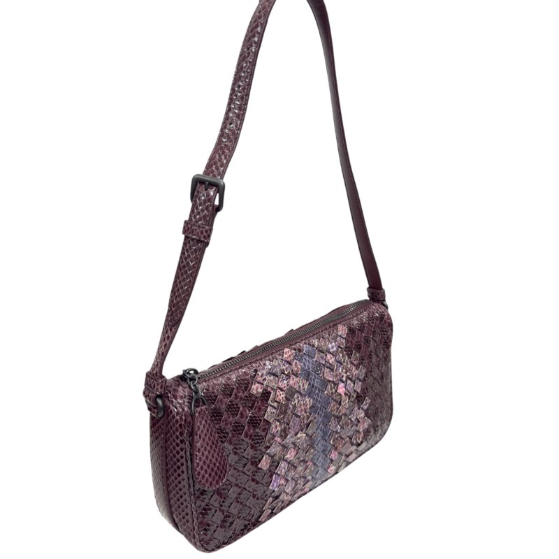 BOTTEGA VENETA 珍稀蛇皮 織皮 肩背包-6