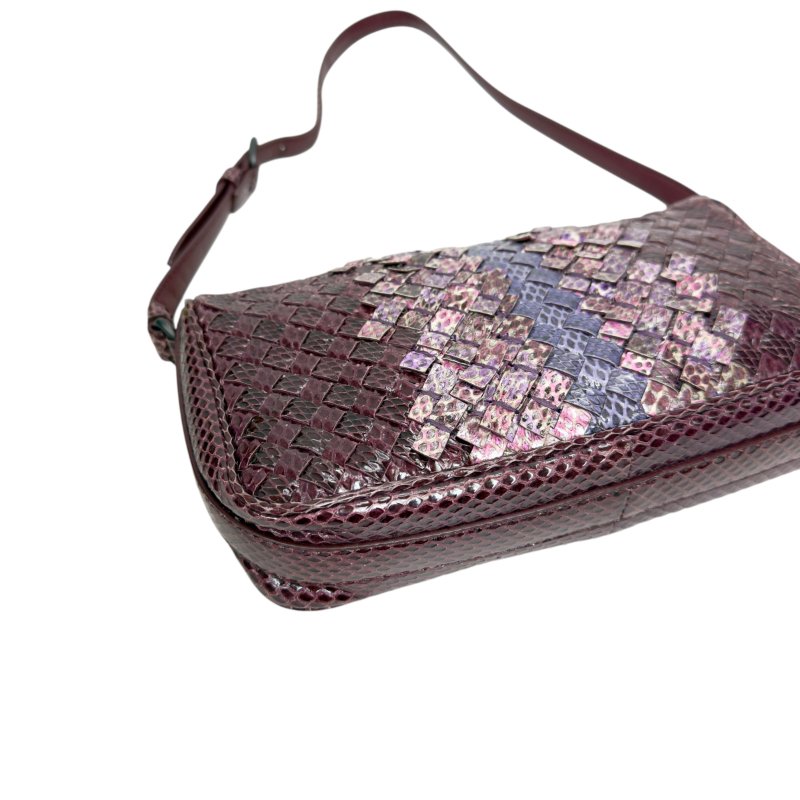 BOTTEGA VENETA 珍稀蛇皮 織皮 肩背包-7