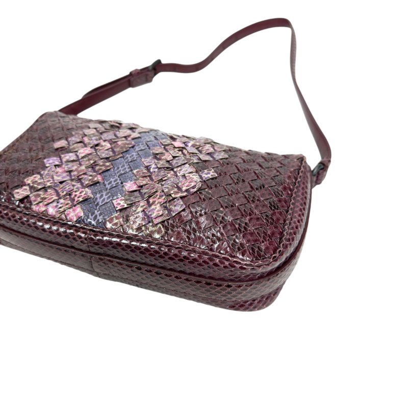 BOTTEGA VENETA 珍稀蛇皮 織皮 肩背包-8