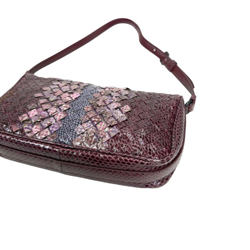 BOTTEGA VENETA 珍稀蛇皮 織皮 肩背包-10