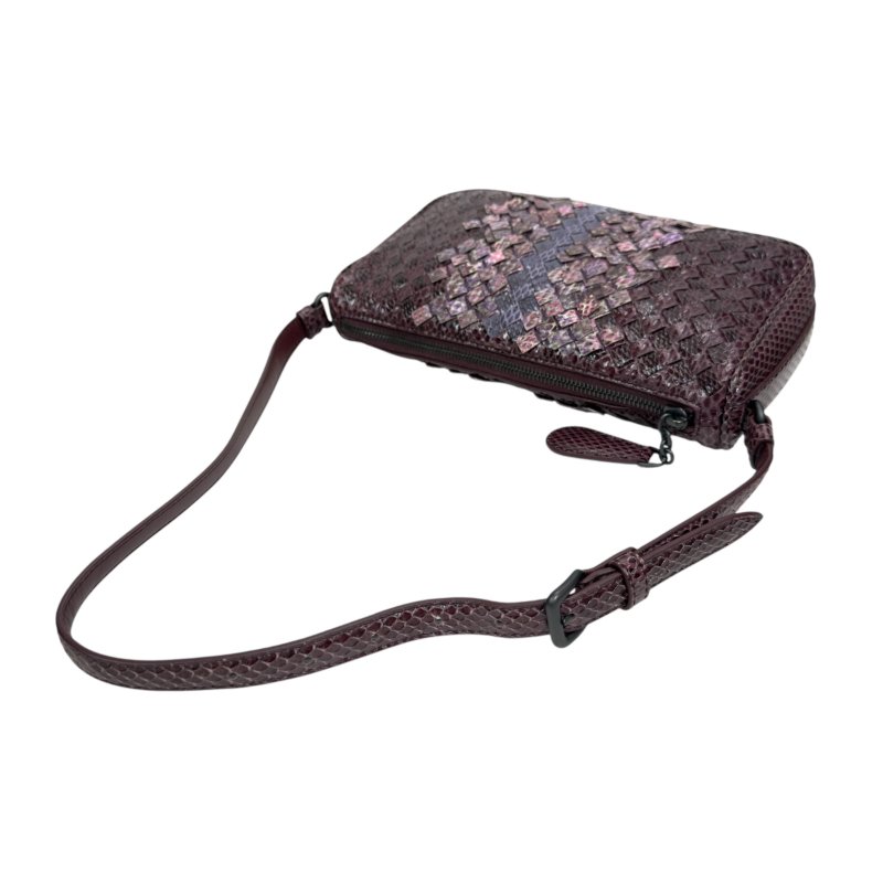 BOTTEGA VENETA 珍稀蛇皮 織皮 肩背包-11