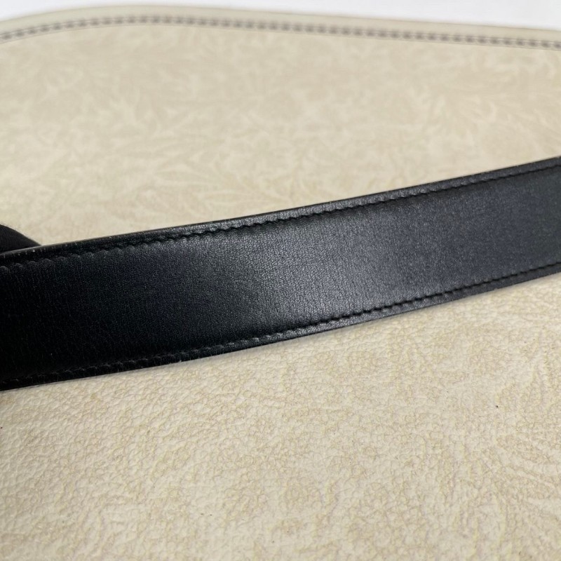HERMES 棕拼黑經典H扣雙面皮帶 85碼-8