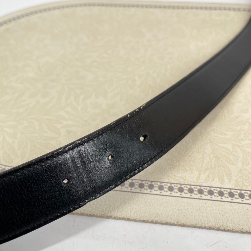 HERMES 棕拼黑經典H扣雙面皮帶 85碼-10