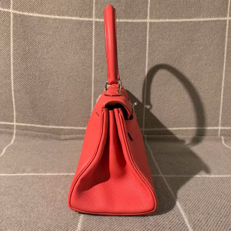 Hermes 愛馬仕 Kelly shoulder齋普爾粉銀扣手提單肩包，m刻，尺寸40*20-2