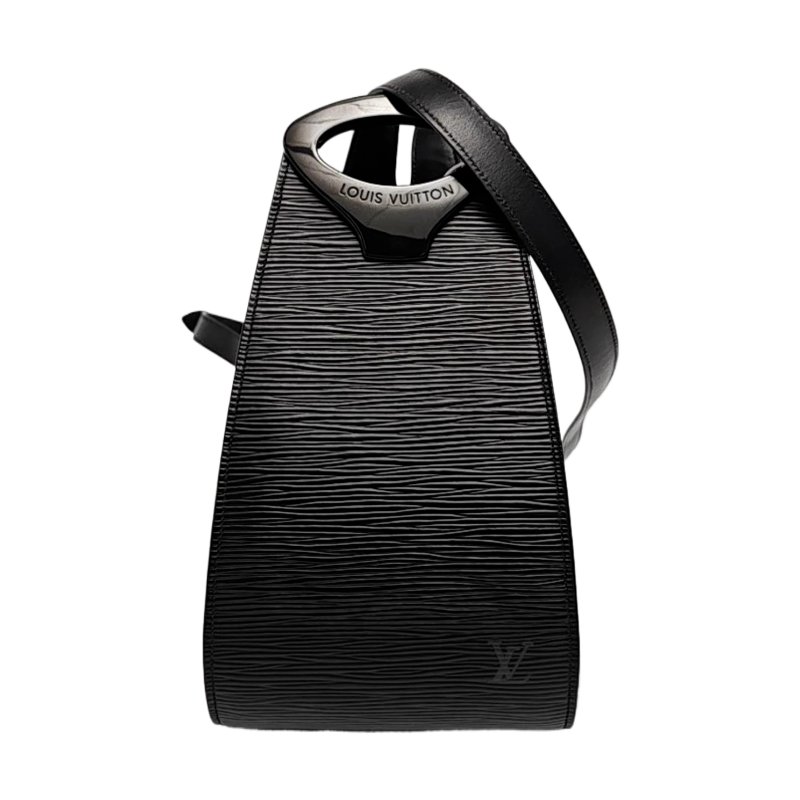 LOUIS VUITTON MINUIT黑色EPI牛皮水波紋單肩包手拿包 銀色五金 中古款-0