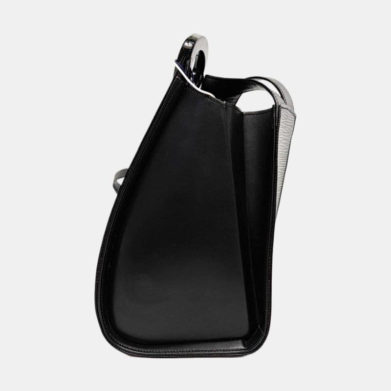LOUIS VUITTON MINUIT黑色EPI牛皮水波紋單肩包手拿包 銀色五金 中古款-2