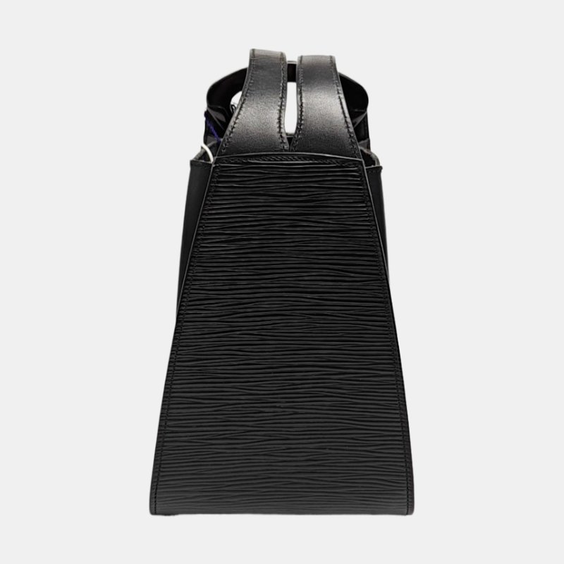 LOUIS VUITTON MINUIT黑色EPI牛皮水波紋單肩包手拿包 銀色五金 中古款-4