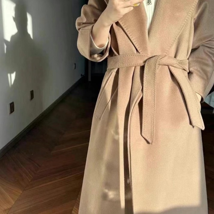 MaxMara -Cascia 中長款 雙排扣 羊絨大衣#40-3