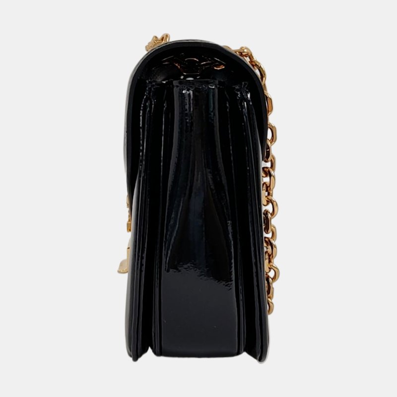 CELINE C 黑色漆皮單肩包 金色五金-2