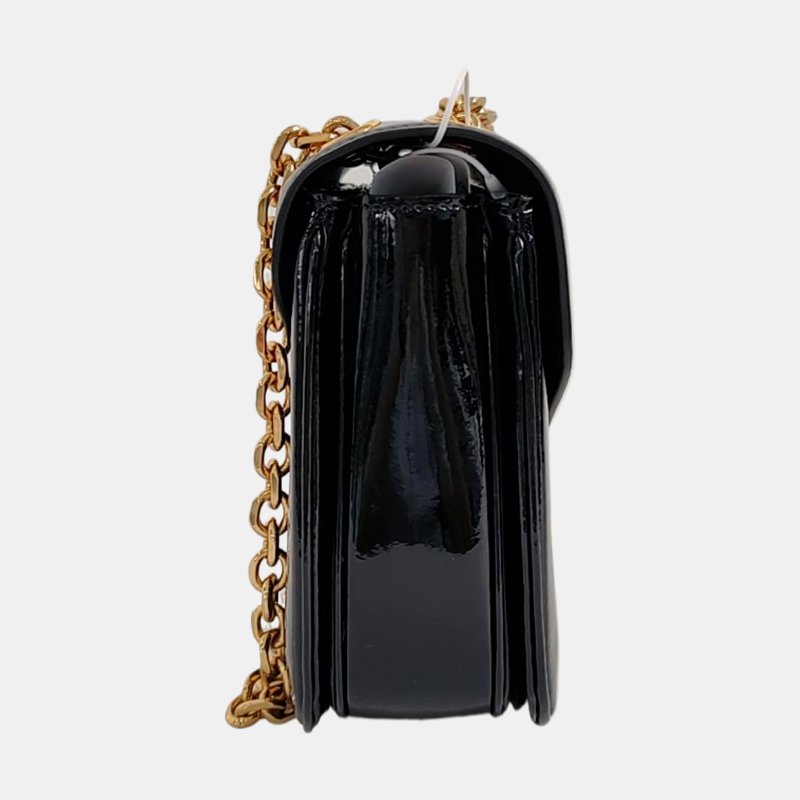 CELINE C 黑色漆皮單肩包 金色五金-3