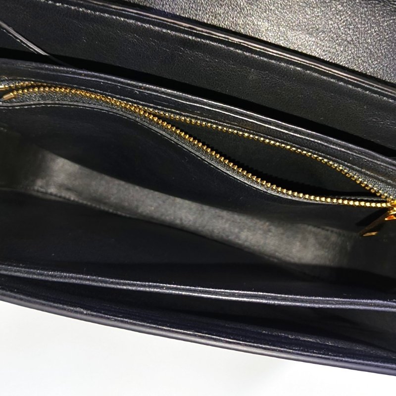 CELINE C 黑色漆皮單肩包 金色五金-6