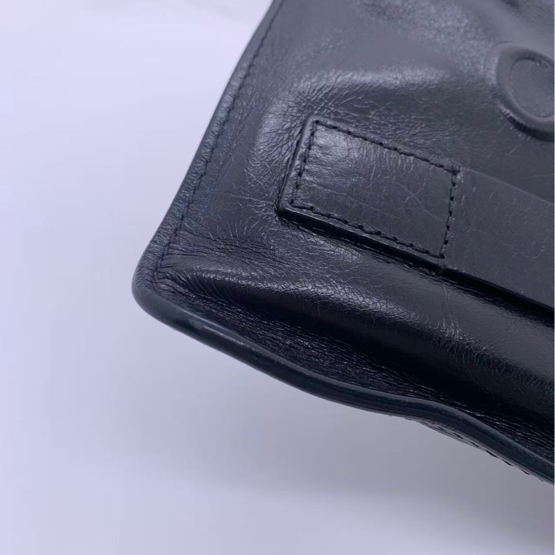 二手Chanel香奈兒votez coco黑色字母牛蠟皮手包，鐳射20開-10