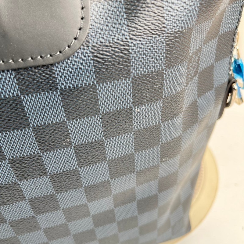 LV路易威登 藍色棋盤格 電腦公事包-9