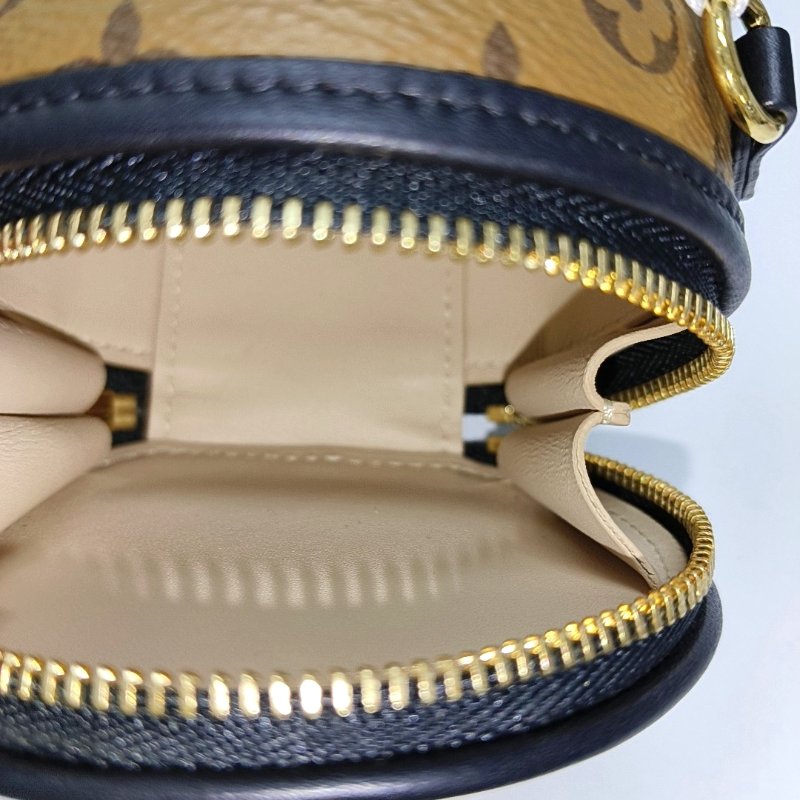LOUIS VUITTON BOITE CHAPEAU 卡其色塗層帆布老花圓餅包單肩包金色五金可拆卸肩帶 9.8新-6