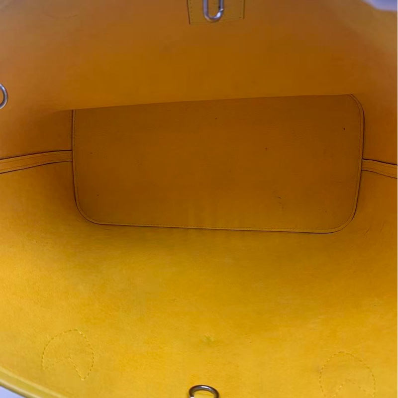 二手Lv neverfull 中號黃色水波紋購物袋，louis vuttion neverfull epi-3