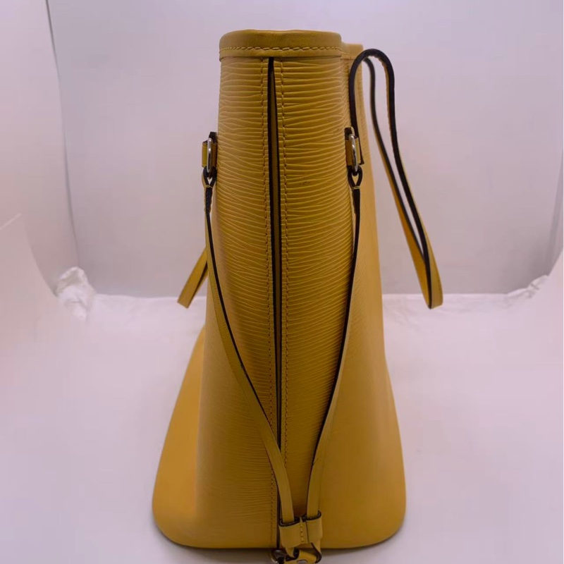 二手Lv neverfull 中號黃色水波紋購物袋，louis vuttion neverfull epi-5