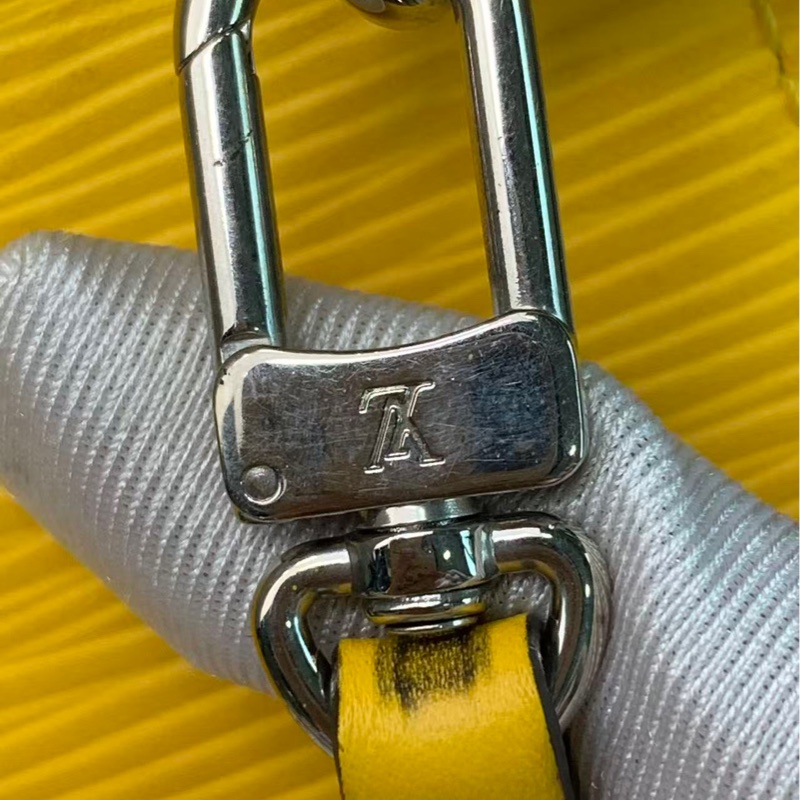 二手Lv neverfull 中號黃色水波紋購物袋，louis vuttion neverfull epi-11