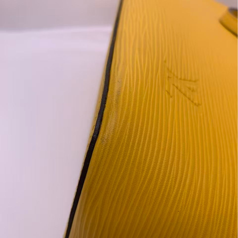 二手Lv neverfull 中號黃色水波紋購物袋，louis vuttion neverfull epi-14