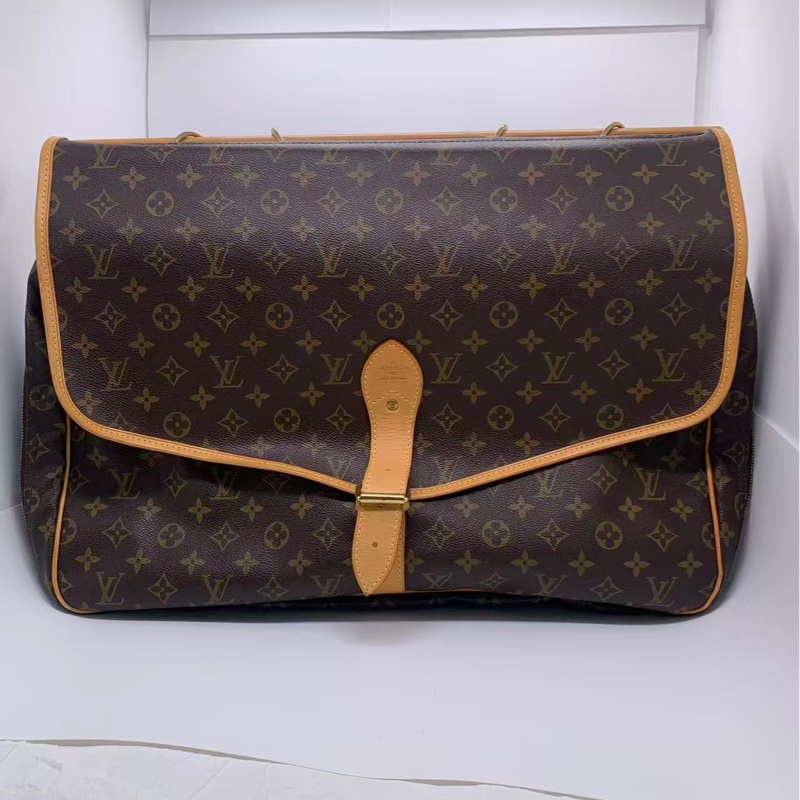 二手Lv狩獵手提包，Louis vuttion hunting bag，吊牌有R標記字母，配皮正常使用痕跡變色-1