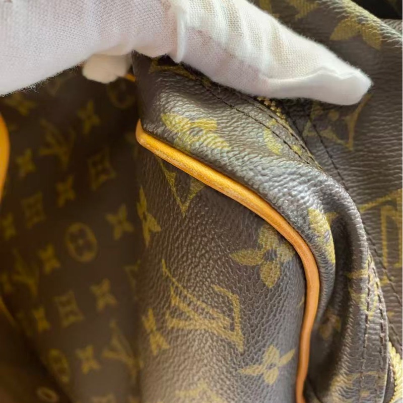 二手Lv狩獵手提包，Louis vuttion hunting bag，吊牌有R標記字母，配皮正常使用痕跡變色-10