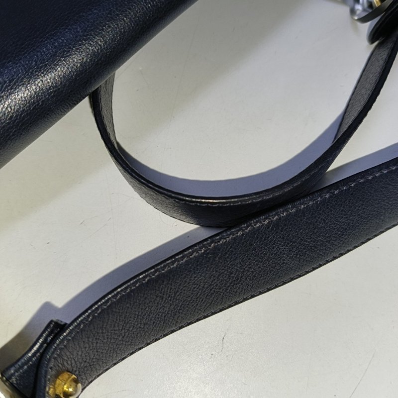 GUCCI Blondie黑色牛皮單肩包手拿包斜挎包 金色五金-17