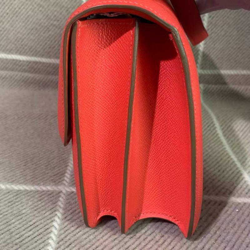 二手Hermes愛馬仕Constance23齋普爾粉epsom皮銀扣p刻-4