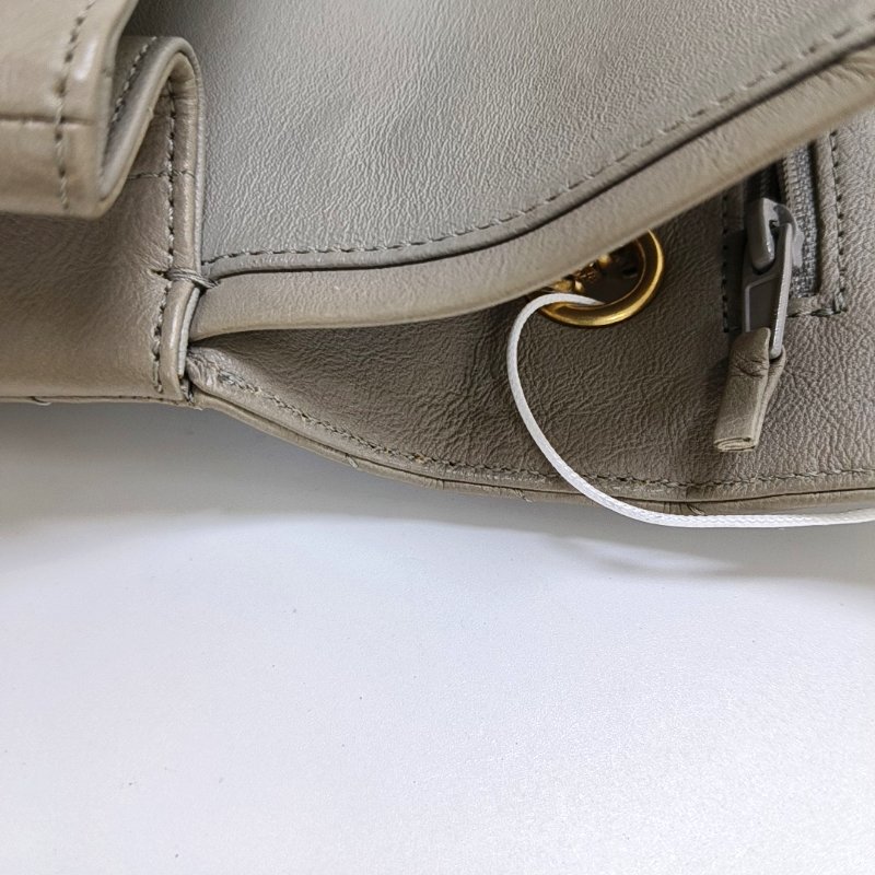 CHANEL 2.55 灰色荔枝紋牛皮V紋單肩包斜挎包 金色五金 27開-9