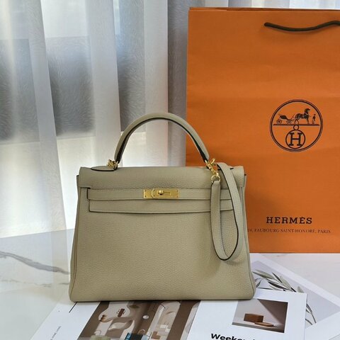 HERMES Kelly 32 - 風衣灰金 X