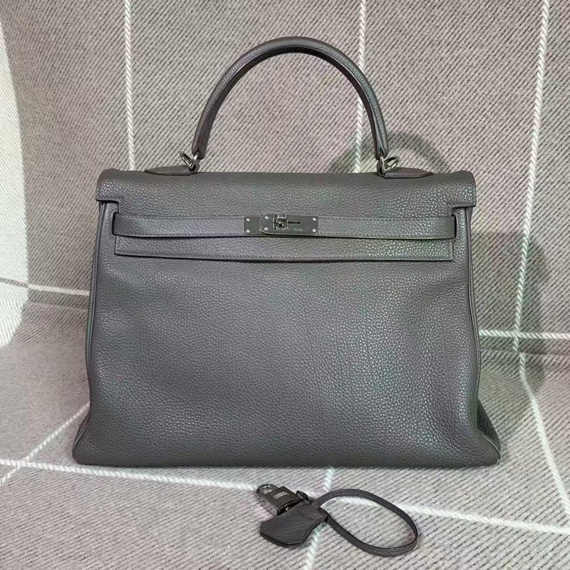 二手Hermes愛馬仕Kelly35 8F銀扣Togo皮-0
