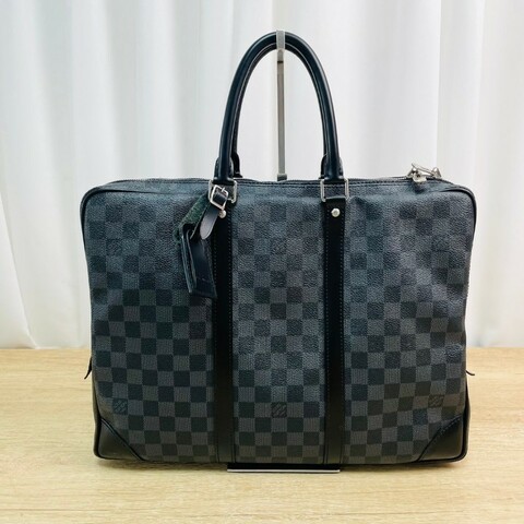 LV  黑棋盤格手提包 經典Damier Graphite 電腦公事包