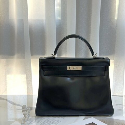 HERMES Kelly 32 - 黑銀 🄹