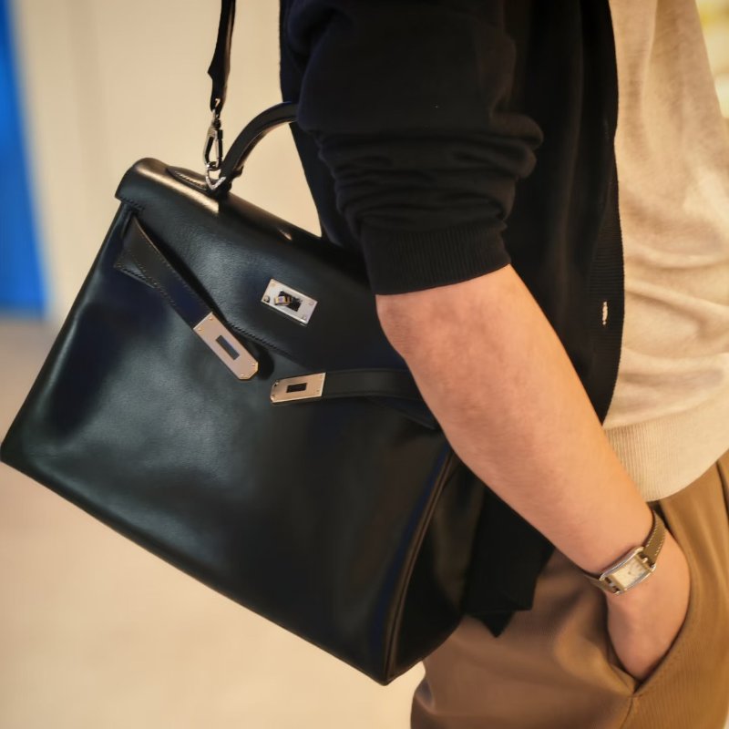 HERMES Kelly 32 - 黑銀 🄹-1