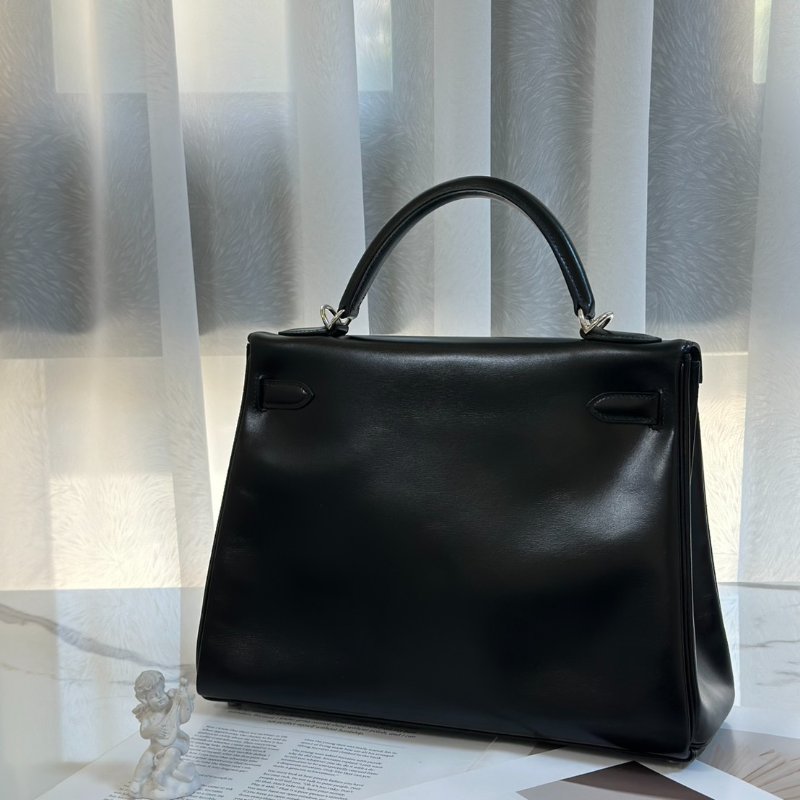 HERMES Kelly 32 - 黑銀 🄹-4