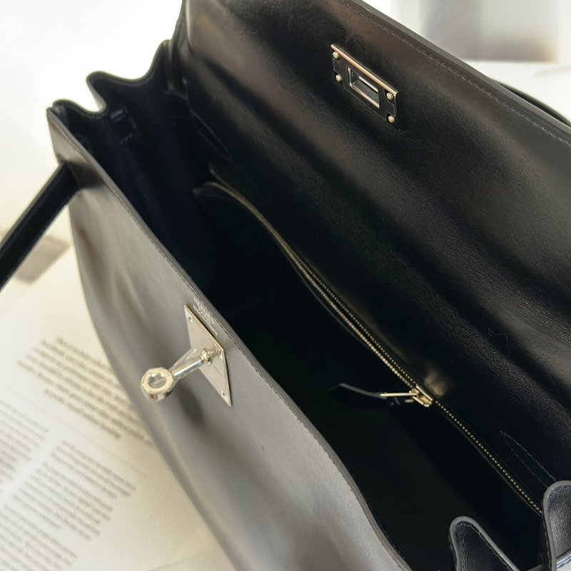 HERMES Kelly 32 - 黑銀 🄹-6