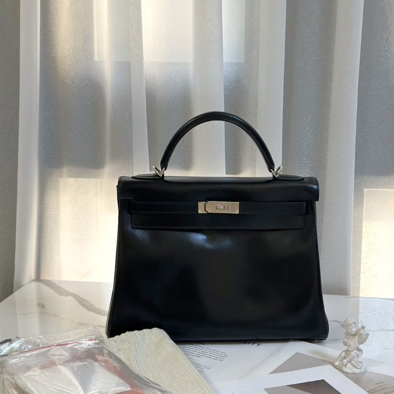 HERMES Kelly 32 - 黑銀 🄹-7