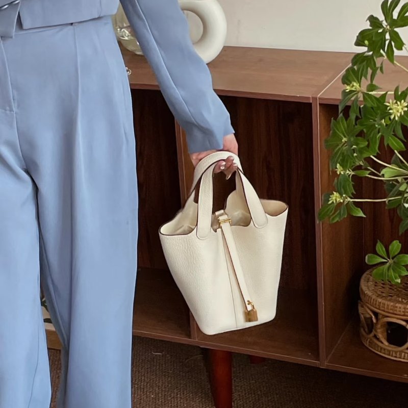 HERMES Picotin 18 - 奶油白金 Z-9