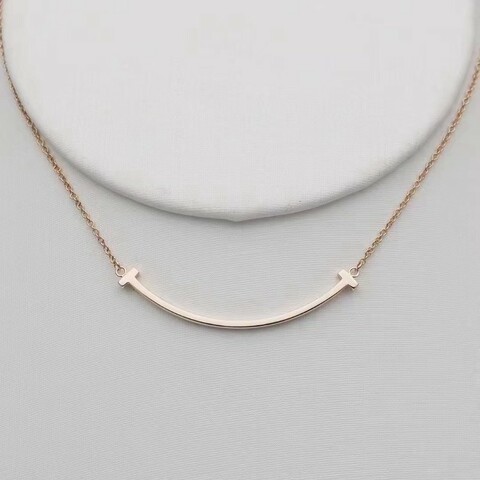 Tiffany  新款小號笑臉項鍊 18K玫瑰金 小u