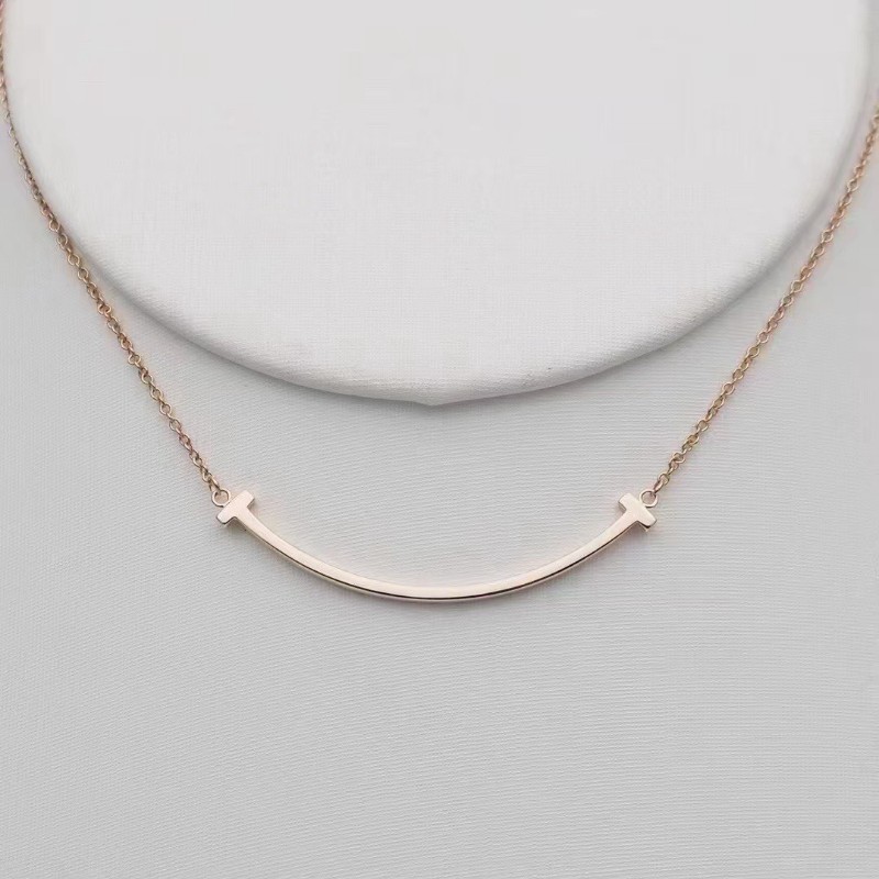 Tiffany 新款小號笑臉項鍊 18K玫瑰金 小u-0