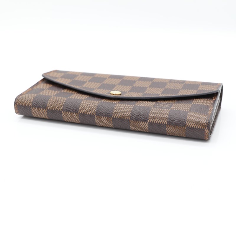 Louis Vuitton 路易威登 Sarah Damier Ebène 棕色 棋盤格 帆布 長夾-4