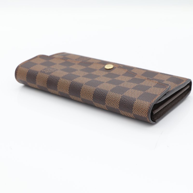 Louis Vuitton 路易威登 Sarah Damier Ebène 棕色 棋盤格 帆布 長夾-5