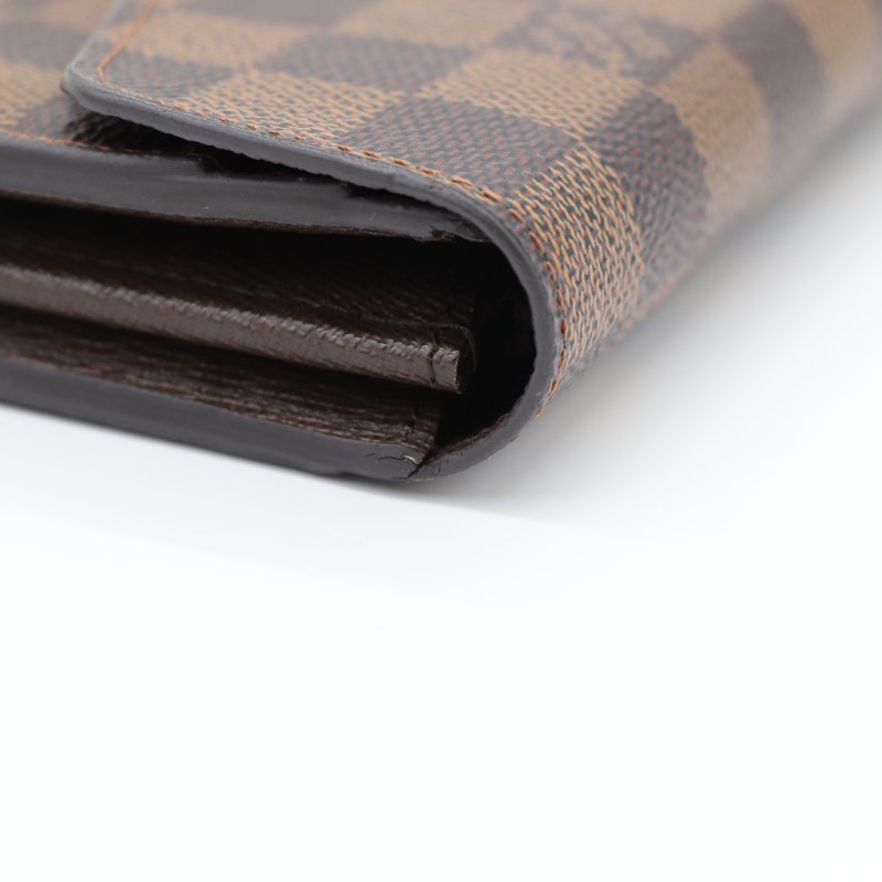 Louis Vuitton 路易威登 Sarah Damier Ebène 棕色 棋盤格 帆布 長夾-6