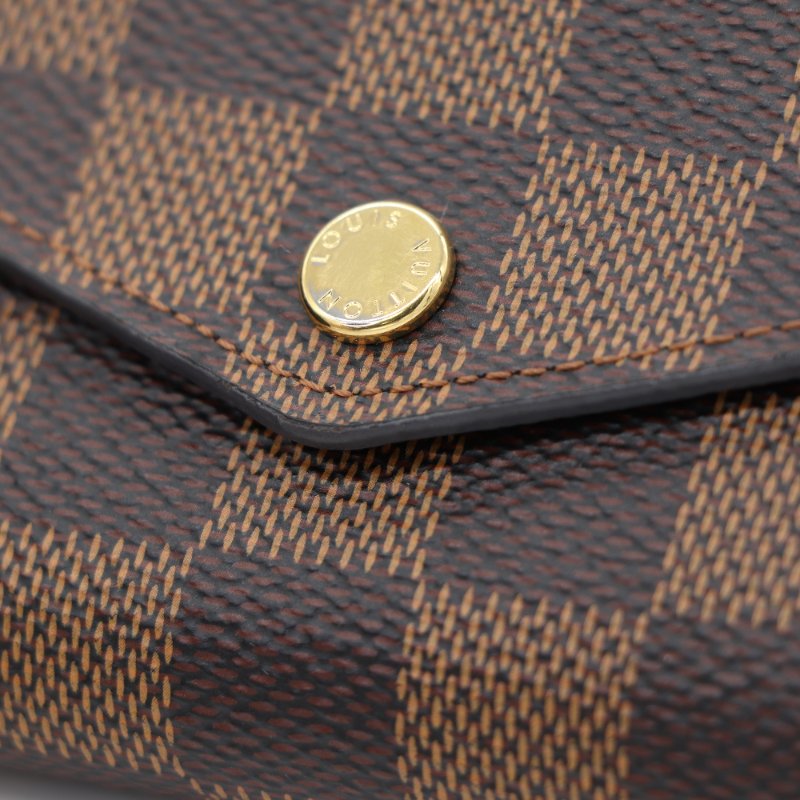 Louis Vuitton 路易威登 Sarah Damier Ebène 棕色 棋盤格 帆布 長夾-8