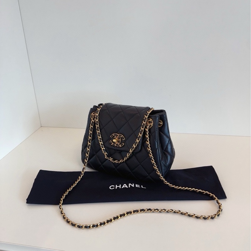 ✨Chanel 24p新款 黑金2way hobo 99新晶片款🖤-6