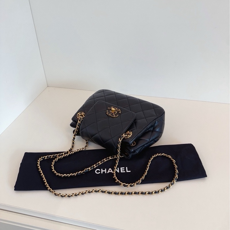 ✨Chanel 24p新款 黑金2way hobo 99新晶片款🖤-10