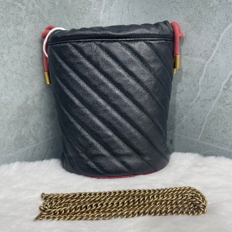 Gucci GG MARMONT GG MARMONT黑色牛皮 鏈條肩背包斜背包-1